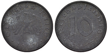 Германия 10 рейхспфеннигов 1942 A KM 101, J. 371 цинк 4121-1035