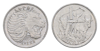 Эфиопия 1 сантим 1977 EE 1969 KM 43 алюминий 4189-953