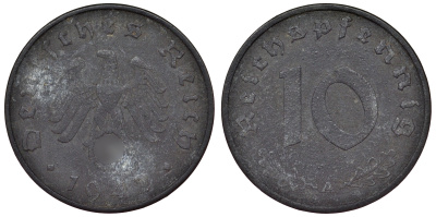Германия 10 рейхспфеннигов 1942 A KM 101, J. 371 цинк 4121-1035