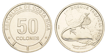 Коста-Рика 50 колон 2023 серия сохраним наш мир, ящерица KM NEW медно-никель  UNC  M72-01