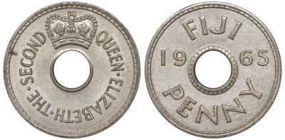 Фиджи 1 пенни 1965 Елизавета II (1952- ) KM 21 медно-никель 51-2956