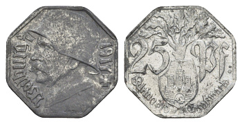 Вайльбург 25 пфеннигов 1917 Funck 583.2, Men18 33031.2 цинк 1517-1125