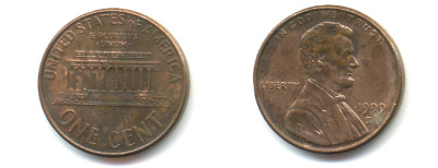 США 1 цент 1999 D, Авраам Линкольн KM 201b цинк плакированный медью 86-354