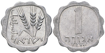 Израиль 1 агора 1974 JE 5734 KM 24 алюминий UNC 4575-152