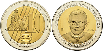 ЕВРОПА 10 ЕВРО 2006 ЕВРОПРОБНИК, БОЛЬШОЙ ФОРМАТ биметалл PROOF 02-116-21