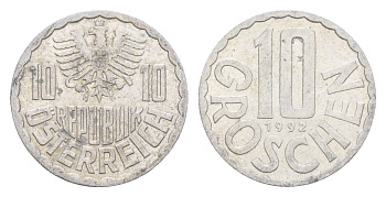 Австрия 10 грошей 1992 KM 2878 алюминий 4647-1243