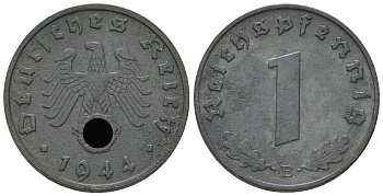 Германия 1 рейхспфенниг 1944 B KM 97, J. 369 цинк 4668-1156