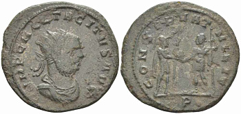 Римская Империя аврелианиан 275 Тацит CONSERVAT MILIT Сердика Very fine BNC 1771-2 бронза 1073-16-92