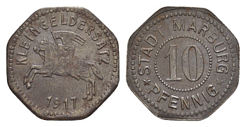 Марбург 10 пфеннигов 1917 Funck 317.4, Men18 20408.5 железо 4636-1167