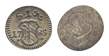 Нюрнберг 1 пфенниг 1785 KM 315 серебро UNC 1529-843