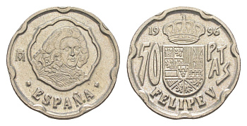 Испания 50 песет 1996 Филипп V KM 963 медно-никель 4621-135