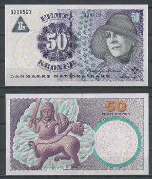 Дания 50 крон 2004 Pick 60 a (2) бумага UNC (пресс) 2198-8-3-2