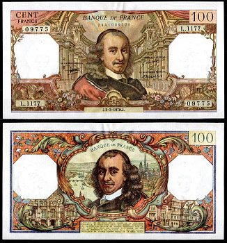 Франция 100 франков 1978 Pick 149 f бумага 7198-25-2-2