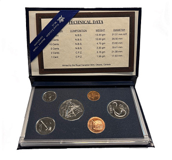 Фиджи официальный набор из 6 монет 1992  KM MS 9a   UNC  8-2-07-16