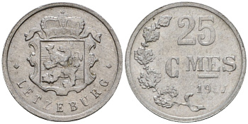 Люксембург 25 сантимов 1957 Шарлотта (1918-1964) KM 45a.1 алюминий 4532-1126