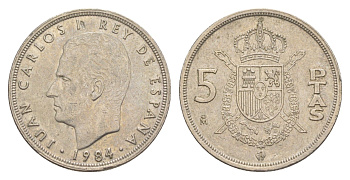 Испания 5 песет 1984 Хуан Карлос I (1975-2014) KM 823 медно-никель 4650-126