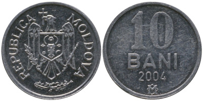 Молдавия 10 бани 2004 KM 7 алюминий 4549-812