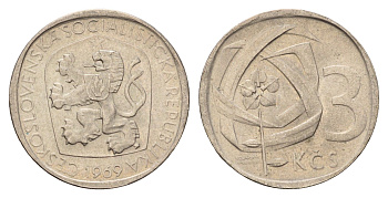 Чехословакия 3 кроны 1969 KM 57 медно-никель UNC 4670-1145