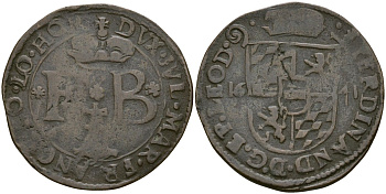 Льеж, Бельгия 1 лиард 1641 KM 42 медь 4146-1041