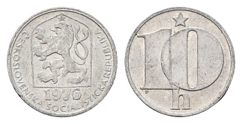 Чехословакия 10 геллеров 1976 KM 80 алюмний 4674-433