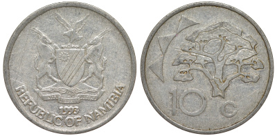 Намибия 10 центов 1998 дерево KM 2 никелированная сталь 4163-922