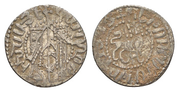 Киликийская Армения трам 1226-1271 Хетум I и царица Забель, держат крест/лев с патриаршим крестом  серебро    1516-424