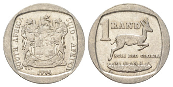 ЮАР 1 ранд 1994 KM 138 медь плакированная никелем 4627-265