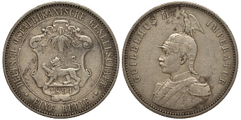 Немецкая Восточная Африка (Танзания) 1 рупия 1894 цена по MT 1200 евро серебро 10-011-03