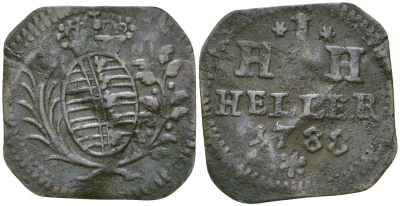 Саксен-Гильдбурггаузен 1 геллер 1788 KM 118 медь 99-757