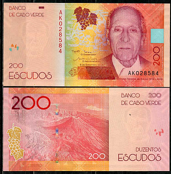 Кабо-Верде 200 эскудо 2019 Энрике Тейшейра Де Суза, вулкан Фогу Pick 76  бумага  UNC (пресс) 448-178-3