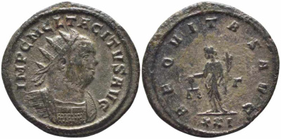 Римская Империя аврелианиан 276 Тацит AEQVITAS AVG Рим Good Very fine RIC 82 бронза, серебрение 1073-16-14