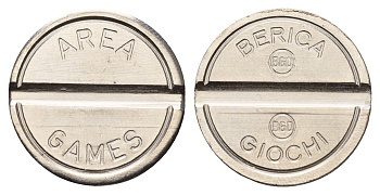 Италия жетон Area Games диаметр 24 мм, вес 5,5 гр нержавеющая сталь 4670-714