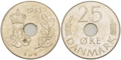 ДАНИЯ 25 ЭРЕ 1983 КМ 861.3 медно-никель 4402-1254