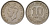 Британская Малайя 10 центов 1950 Георг VI (1937-1952) KM 8 медно-никель 4164-342