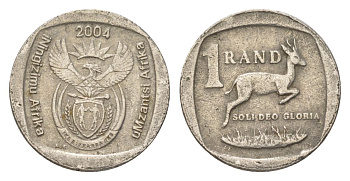 ЮАР 1 ранд 2004 KM 333 медь плакированная никелем 4627-428