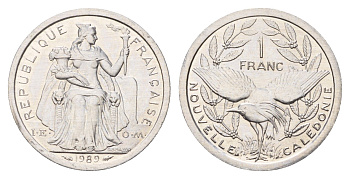 Новая Каледония 1 франк 1989 KM 10 алюминий UNC 181-942