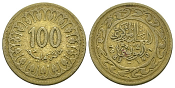 Тунис 100 миллимов 1983 АН1403, республика KM 309 латунь 4385-916