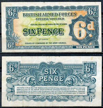Великобритания 6 пенсов 1948 для вооруженных сил, серия 2 Pick M17a  бумага   8614-56-3-2