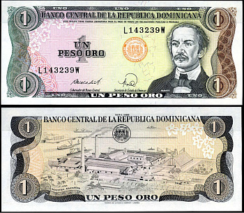 Доминиканская Республика 1 песо 1988 Хуан Пабло Дуарте Pick 126 c бумага UNC (пресс) 7183-7-1-1
