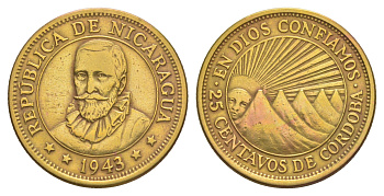 Никарагуа 25 сентаво 1943 KM 23 латунь 1528-1323