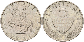 Австрия 5 шиллингов 1985 KM 2889a медно-никель 4116-957