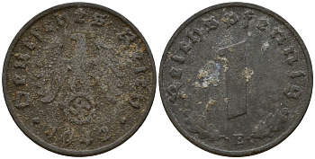 Германия 1 рейхспфенниг 1942 E KM 97, J. 369 цинк 4154-932