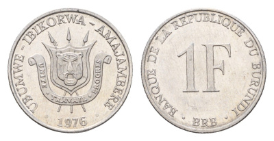 Бурунди 1 франк 1976 KM 19 алюминий UNC 4674-1242
