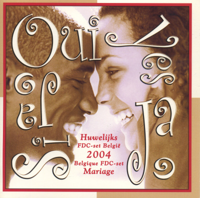 Бельгия евронабор из 8 монет + жетон 2004 любовь, в оригинальном буклете UNC 1-5-3-4