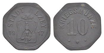 Альцай 10 пфеннигов 1917 Funck 14.1, Men05 468.1, Men18 642.1 цинк 4643-948