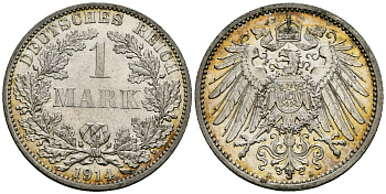 Германия 1 марка 1914 A KM 14 серебро 4172-443