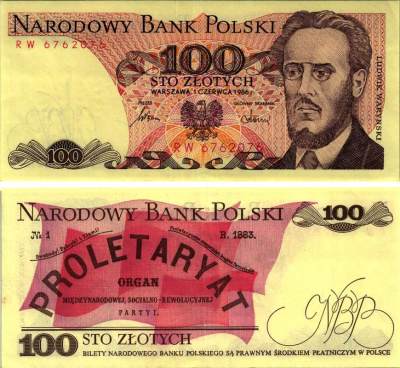 ПОЛЬША 100 ЗЛОТЫХ 1986 1 ИЮНЯ 1986, ЛЮДВИГ ВАРИНСКИЙ Pick 143e бумага 7487-31-1-2