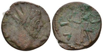 Римская Империя, императоры в Галлии антониниан 274 Тетрик, IMP C TETRICVS P F AVG, бюст императора / VIRTVS AVGG, Виртус, персонификация Воинской Доблести, локальная чеканка в Галлии RIC 148 биллон 1073-25-61