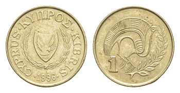 Кипр 1 цент 1996 KM 53.3 никель латунь UNC 4649-1145