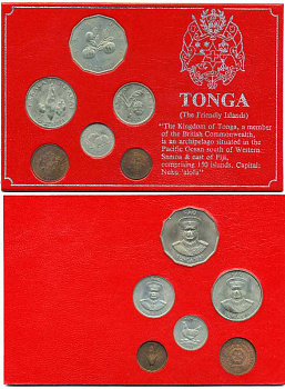 Тонга набор из 6 монет 1981 в буклете, (1 сенити - 50 сенити)    UNC  5-4-3-88